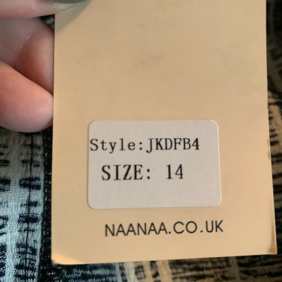 LF Lightweight Plaid Black And White Woman’s Coat NWT Size 14 100% Polyester - Picture 11 of 13